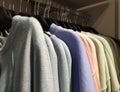 Shirts hanging in the closet Royalty Free Stock Photo