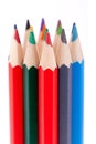 Bunch of colourful pencil crayons on white Royalty Free Stock Photo