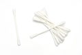 bunch cotton swabs one alone white background