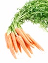 Bunch of crunchy carrots on white background Royalty Free Stock Photo