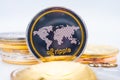 Bunch of Crypto currency coins with focus on XRP Ripple