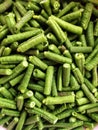 Bunch of cut green beans, also known as string beans or snap beans, vegetable, vegetarian, diet Royalty Free Stock Photo