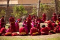 Labrang lamasery monkA bunch of debating Tibetan Buddhist monks at La puleng Temple