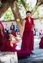 A bunch of debating Tibetan Buddhist monks at Sera Monastery