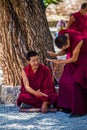 A bunch of debating Tibetan Buddhist monks at Sera Monastery