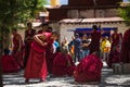 A bunch of debating Tibetan Buddhist monks at Sera Monastery