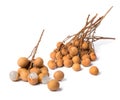 A bunch delicious longan on white background