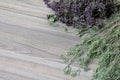 A bunch of dried grass. Thyme garden