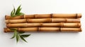 Bunch of dry bamboo sticks on white background, top view Royalty Free Stock Photo