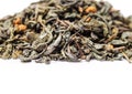 A bunch of dry green unpressed tea with flavors