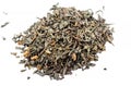 A bunch of dry green unpressed tea with flavors