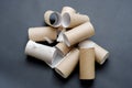 A bunch of empty toilet paper rolls