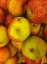 pile of colorful apples in the market