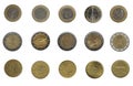 Bunch of euro coins of five different nations