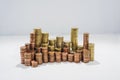 A bunch of Euro coins money. Royalty Free Stock Photo