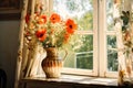 Bunch of Field Poppies Flowers in Vase Painting