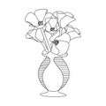 bunch of flower coloring page design line art with decorative outline stroke design