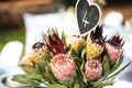 Bunch of flowers as table decoration