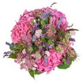 Bunch of flowers with hydrangea and herbs