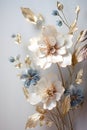 a bunch of flowers that are on a table. Pastel Art of a Tan color flower perfect for Wall Art. Royalty Free Stock Photo