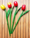 Bunch of four fake tulips Royalty Free Stock Photo