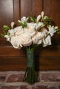 Bunch of freesias and roses