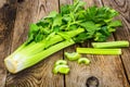 Bunch of fresh celery stalk with leaves Royalty Free Stock Photo