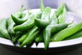 Bunch of fresh green chili peppers Royalty Free Stock Photo