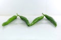 Bunch of fresh green chili peppers Royalty Free Stock Photo