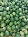 Bunch of fresh Green lemons at The market Royalty Free Stock Photo