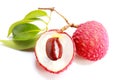 Bunch of fresh Lichi or lychee on White background. Royalty Free Stock Photo