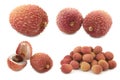 Bunch of fresh lychees and some cut ones