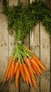 Bunch of fresh organic carrots at market Royalty Free Stock Photo