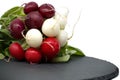 Bunch of fresh radishes over white background Royalty Free Stock Photo