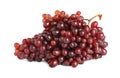 Bunch of fresh ripe juicy red grapes isolated on white Royalty Free Stock Photo