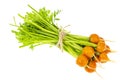 Bunch of fresh round carrots, organic vegetables, vegetarian food Royalty Free Stock Photo