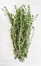 Bunch fresh thyme on a wooden table background Royalty Free Stock Photo
