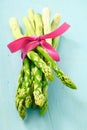 Bunch of fresh young asparagus tips Royalty Free Stock Photo