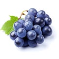 Wet blue Isabella grapes isolated on white background design element Generate AI Royalty Free Stock Photo