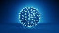 Bunch of glowing spheres abstract 3D render illustration Royalty Free Stock Photo