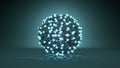 Bunch of glowing spheres abstract 3D rendering Royalty Free Stock Photo