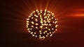 Bunch of glowing spheres 3D rendering Royalty Free Stock Photo