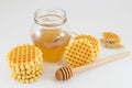 Bunch of golden baked waffle cookies Royalty Free Stock Photo