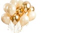 A bunch of golden and beige balloons, Generative AI