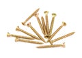 Bunch of golden screws Royalty Free Stock Photo