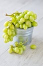Bunch of grapes in a bucket