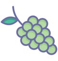 Basic RGB Bunch of grapes Isolated Vector icon which can easily modify or edit Royalty Free Stock Photo