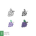 Organic fresh grape for vegan, vegetarian, icon