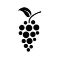 Bunch of grapes with leaves. Sweet berry simple flat icon Ã¢â¬â vector