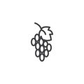 Bunch of grapes line icon Royalty Free Stock Photo
